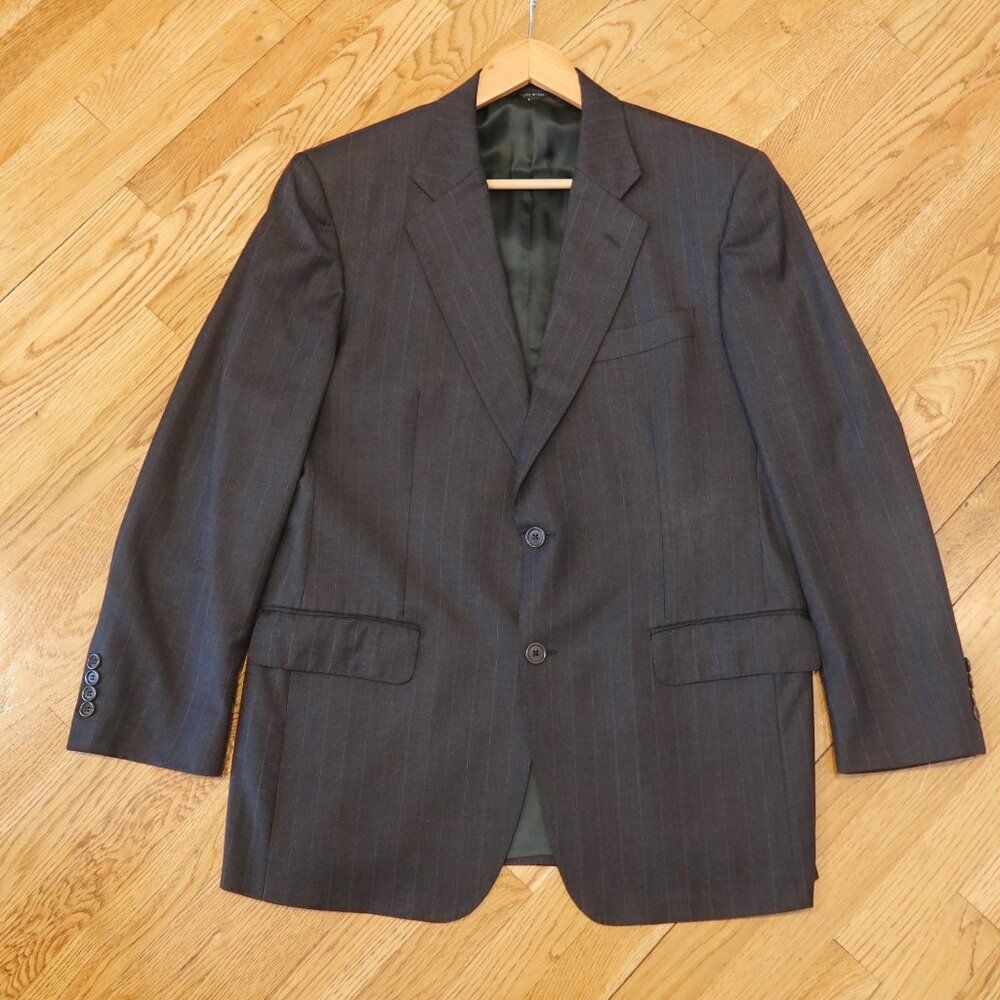 BROOKS BROTHERS LORO PIANA blazer wool pinstripe grey 42R office designer formal